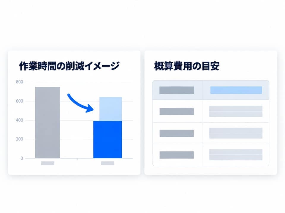 削減できる時間・コストの目安のサンプル