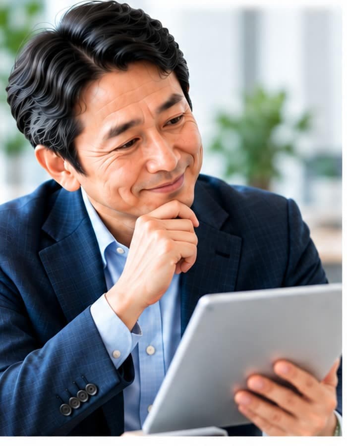 届いた設計図を見る経営者
