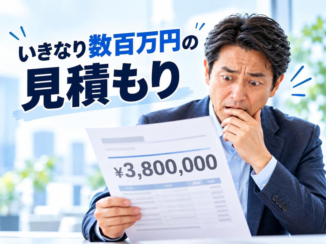 高額な見積書を前に悩む経営者