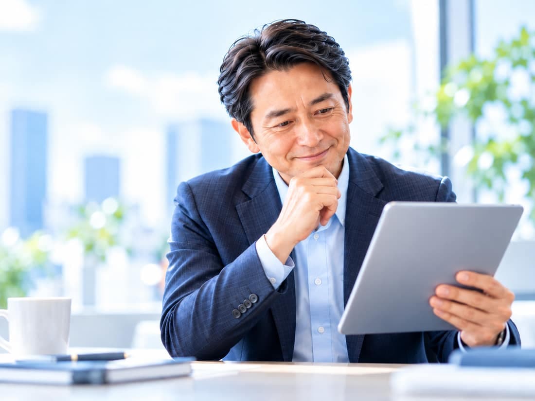 設計図に納得した経営者